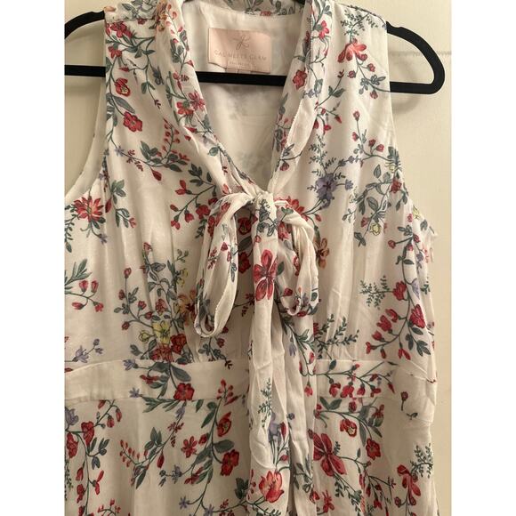 Gal Meets Glam Women’s Alexis Floral Cottagecore A Line Dress Swiss Dot Plus 16 - Picture 4 of 6